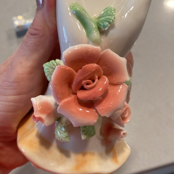 SET 2 Vintage Antique Hand Roses Ring Holders Porcelain Jewelry stand - Picture 14 of 16